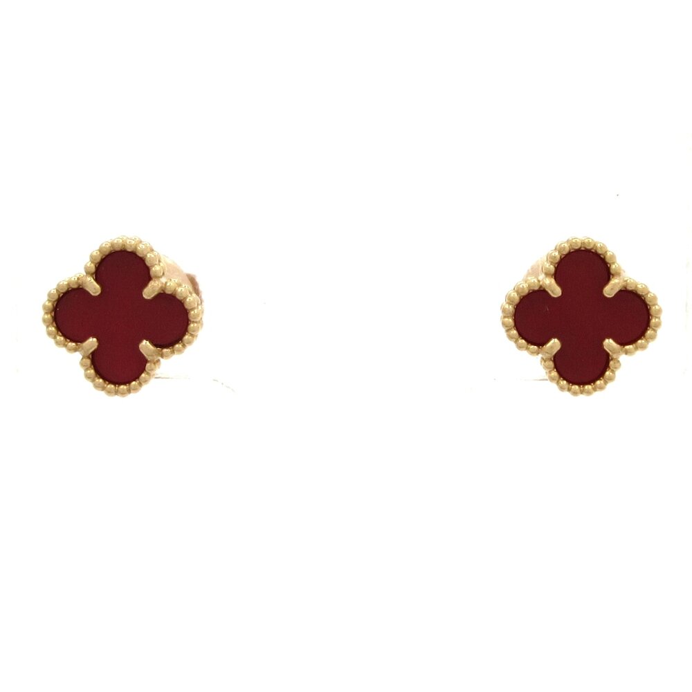 Van Cleef & Arpels Sweet Alhambra Earrings VCARN6B000 18K Rose Gold Carnelian
